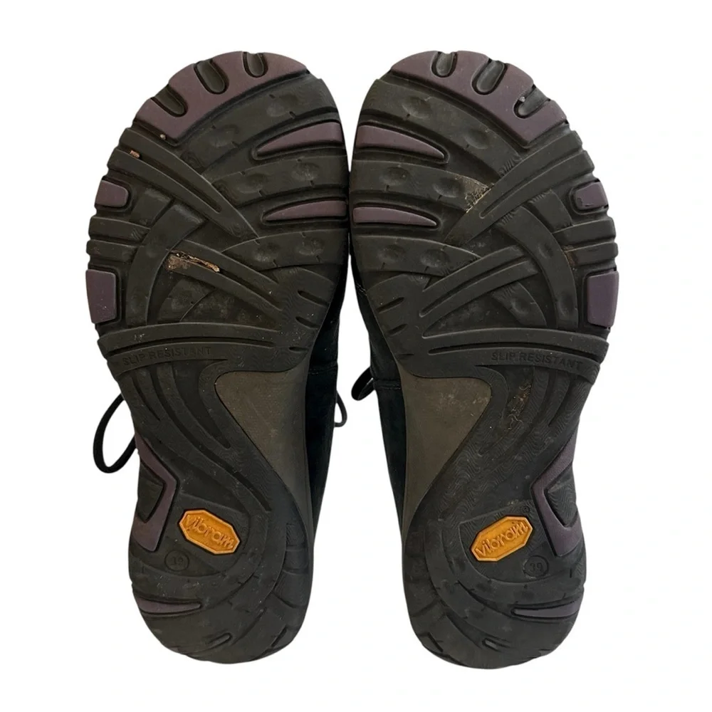 Dansko Paisley Waterproof Suede Shoes Black Purple Walking Hiking Comfort Sz 39